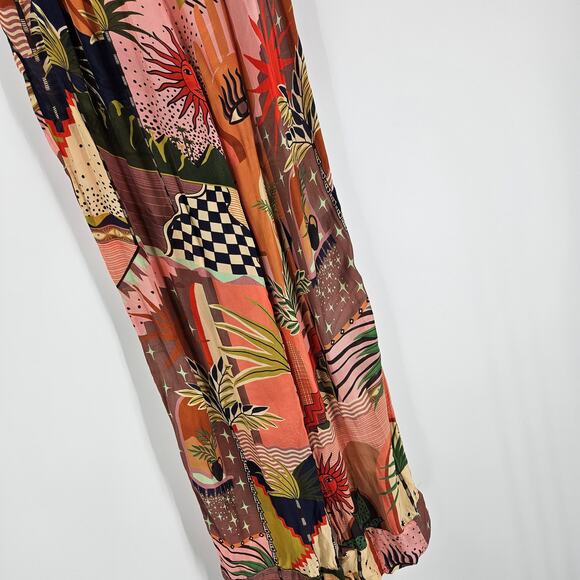 Farm Rio Mystic City Pajama Pants Multicolor Relaxed Fit Wide Leg Pull On Sz XS - Picture 4 of 8